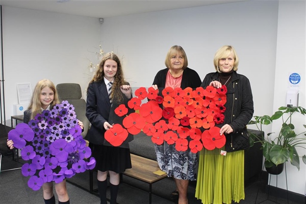 Students at The Hyndburn Academy Craft Poppies for local women's institute.